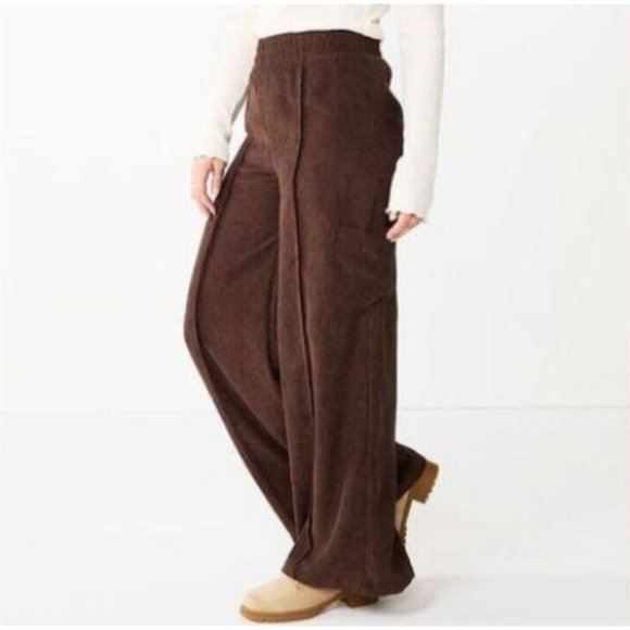SO Pants - SO Goods For Life Womens Brown Corduroy High Rise Wide Leg Pants XS